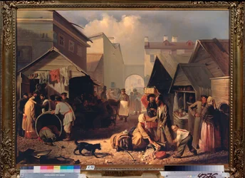Buvette a Sankt Petersburg (Bufet w Sankt Petersburgu) - Obraz Adriana Markovicha Volkova (1827-1873), olej na płótnie