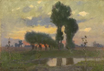 Wieczór na Równinie (olej na pokładzie)