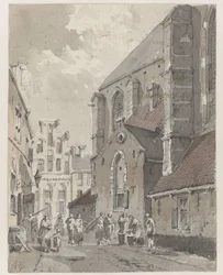 Widok w Amersfoort, po prawej stronie St. Joriskerk