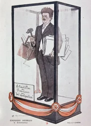 Karykatura Barrère o Herriot w Fantasio: „” Edouard Herriot: budowniczy „” Próbka Francuza, który coś robi””.