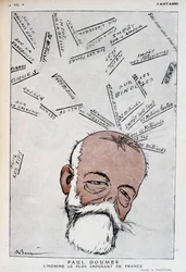 Karykatura Paula Doumera - Ilustracja Adriena Barrere (1877-1931) w „Fantasio” z 15.05.1921