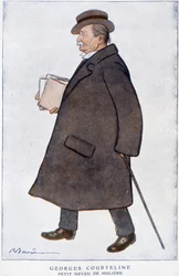 Portret Georgesa Courteline. Rysunek Barrere - w Fantasio, luty 1922.