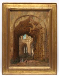 Zrujnowany kościół, ok. 1840 (olej na panelu)