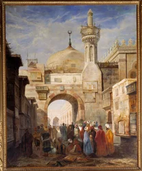 Widok na meczet w Kairze Obraz Adriena Dauzatsa (1804-1868) XIX w. Blois, Muzeum Sztuk Pięknych