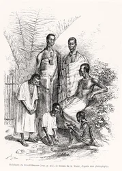 Mieszkańcy Grand-Bassam, ilustracja z Le Tour du Monde, 1868