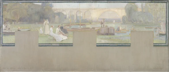 Szkic ratusza w Nogent-sur-Marne: Le repos - la navigation, wiosna 1889 (olej na płótnie)
