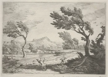 Krajobraz z podróżnikami w silnym wietrze, ok. 1753 (akwaforta)