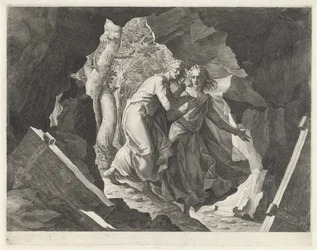 Dante i Virgil wchodzą do piekła przez bramę