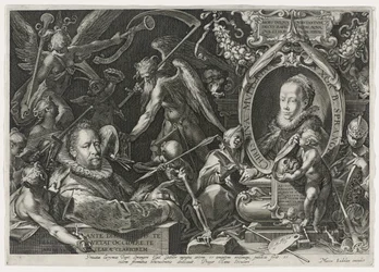 Bartholomaeus Spranger i jego żona, Christina Muller, 1600 (rycina na papierze czerpanym)