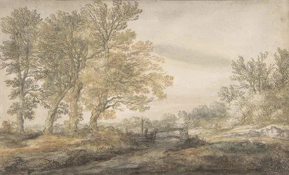 Krajobraz z drzewami, 1635-91.
