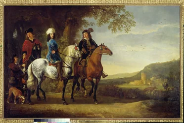 Pejzaż z trzema jeźdźcami Obraz Alberta (Aelberta lub Aelbrechta) Cuypa (1620-1691)