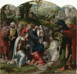 Wskrzeszenie Łazarza, środkowy panel tryptyku, ok. 1530
