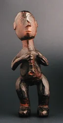 Stojąca figura Europejczyka trzymającego fajkę, Afryka Płd.-Wsch., koniec XIX w. (drewno)