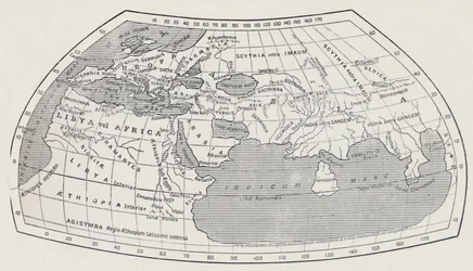 Mapa świata według Ptolemeusza, 1923.