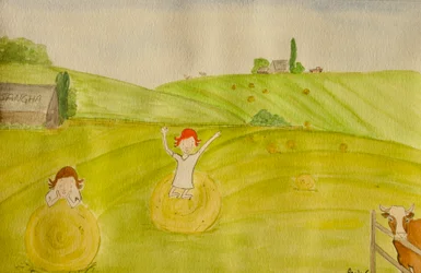 Podróż, Dordogne, 2015, akwarela na papierze