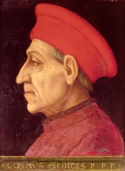 Pośmiertny portret Cosimo autorstwa Giovanniego de Medici, ok. 1565-69 (olej na puszce)