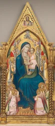 Madonna z Dzieciątkiem na tronie z dwunastoma aniołami i błogosławionym Chrystusem [panel środkowy]