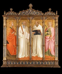 św. Maria Magdalena, Benedykt, Bernard z Clairvaux i Katarzyna Aleksandryjska, ok. 1380