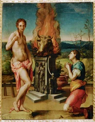 Pigmalion i Galatea (obraz na drewnie)