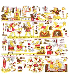 Ilustracja z „Antiquities of Mexico” autorstwa Edwarda Kinga (1795-1837) Lord Kingsborough, opublikowana w latach 1831-48 (kolor lito)