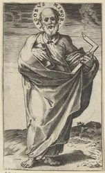Apostoł Jakub Mniejszy z księgą i kwadratem Chrystus, Maryja, Jan Chrzciciel i Apostołowie (tytuł serii)