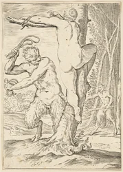 Satyr biczujący nimfę, ok. 1590-95