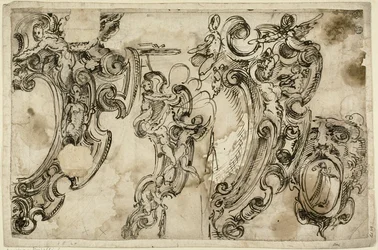 Szkice motywów dekoracyjnych (recto); Szkic motywu dekoracyjnego (verso)