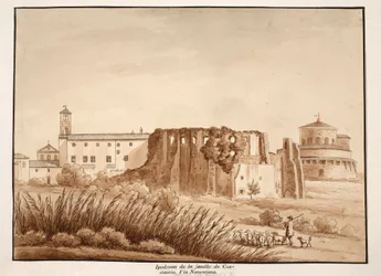 Hipodrom rodziny Konstantyna, Via Nomentana, 1833 (akwaforta z brązową lawiną)