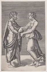 Mężczyzna i kobieta trzymający się za ręce, 1516-17.