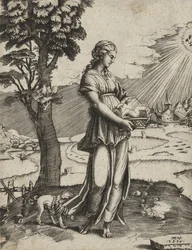 Sybil Kumejska, 1516 (rycina na papierze czerpanym)