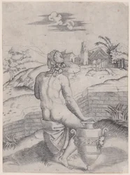 Kobieta siedząca przy wazonie, ca. 1514-36.