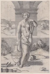 Kobieta stojąca przy wazonie, ca. 1514-36.