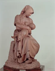 Chłopka karmiąca niemowlę, 1873 (terakota) (szczegóły w 183878)