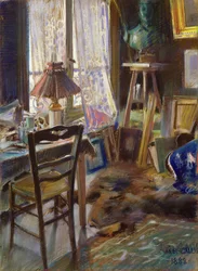 Pracownia hrabiego Deheaulme de Vallombreuse, 36 Rue Jouffrey, Paryż 1888 (pastel)