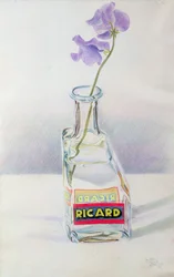 Butelka Ricarda, 1981 (kolorowa kredka na papierze)