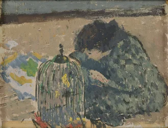Kobieta z kanarkiem, ok. 1892-94 (olej na karcie)