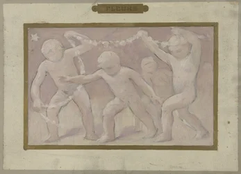 Szkic do Salle des Fêtes w Hôtel de Ville de Paris: Fleurs, między 1889 a 1895 (olej na papierze)