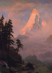 Wschód słońca na Matterhorn po 1875 roku.