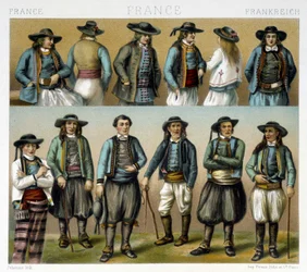 Kostiumy męskie Finistère z XIX wieku - w „” Le costume ancien et historique ”” Racineta