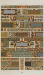 XVI wiek, tablica 71 z książki Ornament polichromatyczny: Sto płyt w złocie, srebrze i kolorach, 1873