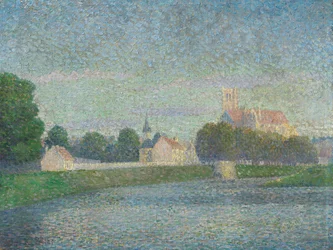 Morgen auf der Marne in Meaux Poranek nad Marną w Meaux