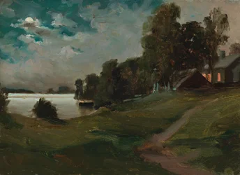 Willa Haikko w blasku księżyca