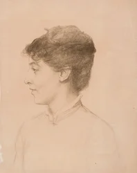 Portret żony artysty, Ellan Edelfelt, z profilu
