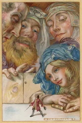 Chodziłem po stole, jak rozkazała dziewczyna (chromolitho)