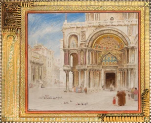Piotr i Jan przy bramie świątyni, San Marco, Wenecja, ok. 1872 (akwarela)