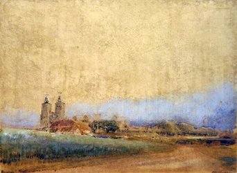 Reculver, Kent (pióro, tusz i akwarela na papierze)