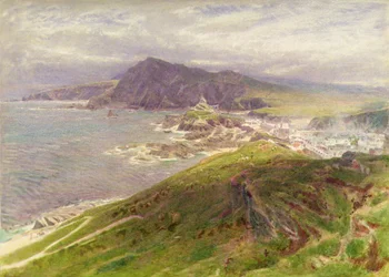 Wybrzeże w Ilfracombe, North Devon (ołówek i akwarela)