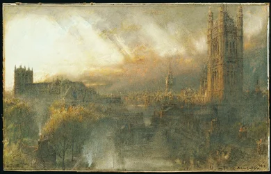 Westminster z dachu domu, 1915