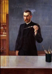Portret doktora Emile Roux, asystenta Louisa Pasteura w 1894 r. Obraz Alberta Edelfelta (1854-1905) (wew.fin.) 1894 Paryż, musee Pasteur - Portret doktora Emile Roux, asystenta Louisa Pasteura, w 1894 r. Obraz Alberta Edelfelt (1854-1905) (fiński