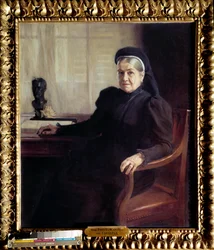 Portret Madame Pasteur (1854-1905), wdowa po francuskim lekarzu Louisie Pasteur (1822-1895) w 1899” Obraz Alberta Edelfelta (1854-1905) 1899 Paryż, Musee Pasteur - Portret Madame Pasteur (1854-1905), wdowa francuskiego lekarza Louisa Pasteura (1822-